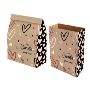 Sacos Papel Kraft COM CARINHO P/R P 18x10,5x27 100 Un.