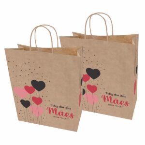 Sacolas Papel Kraft MÃES Tam M2 25X14X34 50 Un.