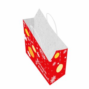 Sacolas kraft Natal VERM/AMA BRANCA Tam G 30X19X31 20 Un.