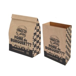 Sacos Papel Kraft FOME DE BURGUER M2 25X14X31 50 Un.