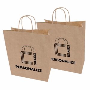Sacolas Papel Kraft PERSONALIZE Tam G 30X13,5X35 3000 Un.