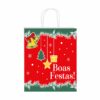 Sacolas Papel Kraft NATAL VERDE Tam G 30X19X31 100 Un.