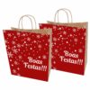 Sacolas Papel Kraft NATAL VINHO Tam G 30X19X31 50 Un.