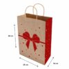 Sacolas Papel Kraft LAÇO Tam M2 25X14X30 50 Un.