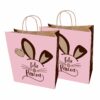 Sacolas Papel Kraft PASCOA COELHO ROSA Tam M2 25X14X34 100Un