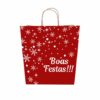 Sacolas Papel Kraft NATAL VINHO Tam M2 25X14X33 100 Un.