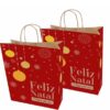 Sacolas Papel Kraft Natal VERM/AMA Tam G 30X19X31 20 Un.